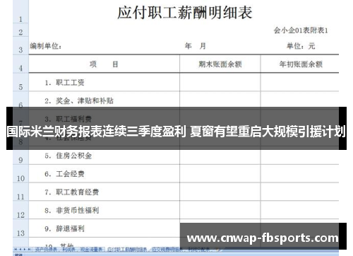 国际米兰财务报表连续三季度盈利 夏窗有望重启大规模引援计划 国际米兰财务报表连续三季度盈利 夏窗有望重启大规模引援计划